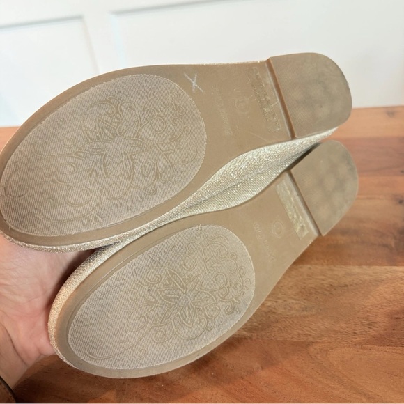 Dream Paris Gold Glitter Sparkle Ballet Flats Shoes Girl Size 4 EU 36 Glamour - Picture 3 of 4
